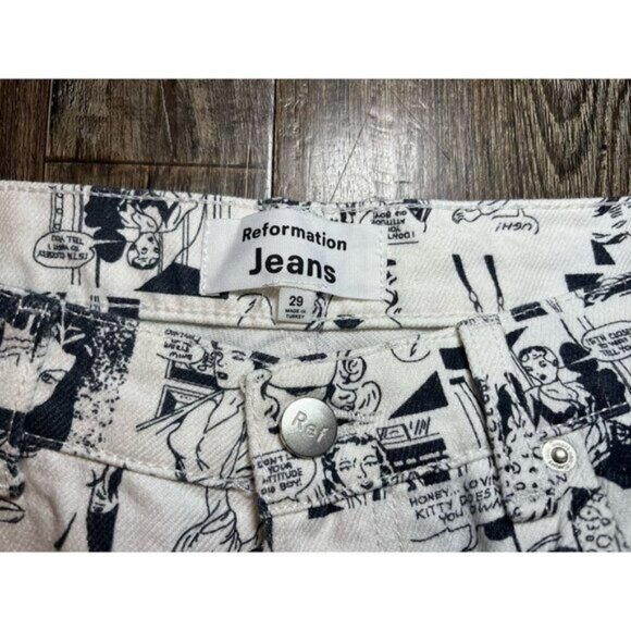 Reformation Newsprint High Rise Straight Jeans ASO Kendall Jenner Size 29 - Picture 5 of 10
